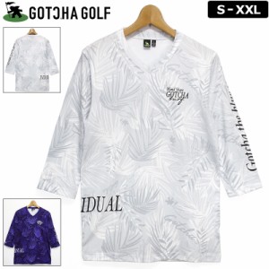 ガッチャゴルフ メンズ 吸汗速乾 Vネック 7分袖 アンダーシャツ 221GG1104 GOTCHA GOLF 【メール便発送】【新品】2WF2 ゴルフウェア トッ