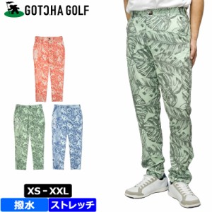 【SALE特価】ガッチャゴルフ メンズ ストレッチ 撥水 ロングパンツ 222GG1801 リーフ柄 GOTCHA GOLF 【新品】2SS2 春夏秋 ゴルフウェア M