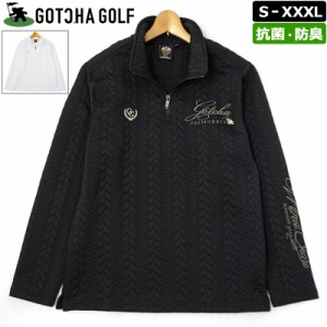 ガッチャゴルフ メンズ 抗菌防臭 ケーブル ジャカード ハーフジップ 長袖 シャツ 223GG1201 GOTCHA GOLF 【新品】2WF2 ゴルフウェア トッ