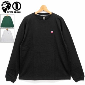 ネスタブランド ドロップショルダー コットン100％ 長袖 Tシャツ 223NB1107 ミニライオン NESTA BRAND 【新品】2WF2 ロンT 長そで トップ