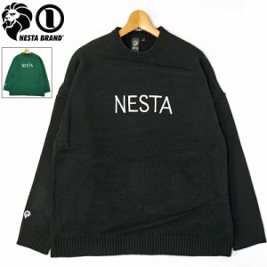 ネスタブランド ロゴ 長袖 セーター 223NB1400 NESTA BRAND ドロップショルダー 【新品】2WF2 トップス ファッション ニット OCT3