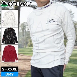 【SALE特価】ガッチャゴルフ ハイネック 裏微起毛 長袖 アンダーシャツ DRY ロゴ総柄 223GG1105 GOTCHA GOLF 【メール便発送】【新品】2W