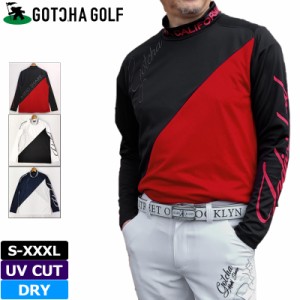 ガッチャゴルフ メンズ 吸汗速乾 モックネック 長袖 シャツ バイカラー メッシュ 231GG1101 GOTCHA GOLF 【メール便発送】【新品】3SS2 