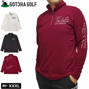 ガッチャゴルフ メンズ 両面微起毛 ハーフジップ 長袖 シャツ 233GG1202 保温 GOTCHA GOLF 【新品】3WF2 ゴルフウェア トップス 無地 シ