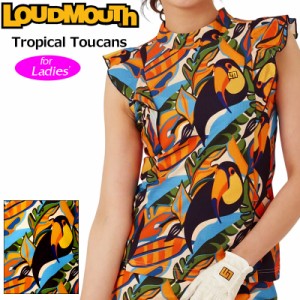 ラウドマウス レディース モックネック フリル ノースリーブシャツ Tropical Toucans トロピカルトゥーカンズ 763656(356) 【メール便発