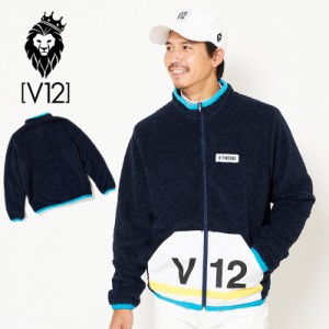 V12 ゴルフ ヴィ・トゥエルヴ 2019 メンズ 長袖 ボア ジャケット V121920-JK09 FLEECE JKT 78/Navy 【新品】9WF1 秋 冬 ゴルフウェア ト