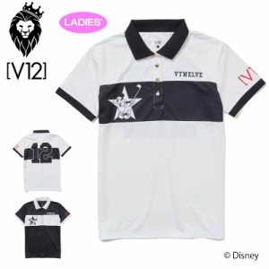 V12 ゴルフ レディース 半袖 ポロシャツ MICKEY NO.12 POLO V122111-CT01 ヴィ・トゥエルヴ 春夏秋【新品】1SS2 ゴルフウェア トップス 