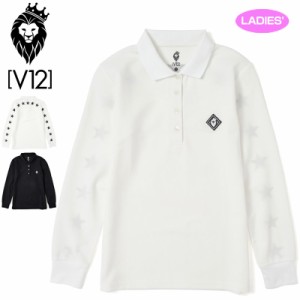 V12 ゴルフ レディース 長袖 ポロシャツ BACK STAR L/S POLO V122120-CT01 ヴィ・トゥエルヴ 【新品】1WF2 ゴルフウェア おしゃれ STAR 