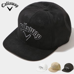 キャロウェイ メンズ ロゴ刺繍 スウェード フラットキャップ C22291106 パンチング【新品】2WF2 Callaway ゴルフウェア 帽子 キャップ 平