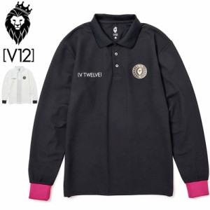 V12 ゴルフ メンズ 長袖 ポロシャツ VER LOGO L/S POLO V122220-CT11 ヴィ・トゥエルヴ 【新品】2WF2 ゴルフウェア トップス V12 GOLF SE