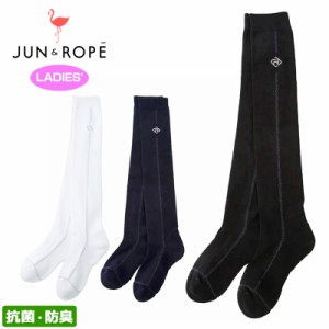 JUN＆ROPE 2024 レディース ニーハイソックス 抗菌防臭加工 ERR34000 ライン ロゴ 【メール便発送】【新品】24SS ゴルフウェア 靴下 ジュ