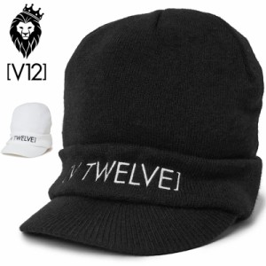 V12 ゴルフ つば付き ニットキャップ WIN KNIT CAP V122320-CP11 ヴィ・トゥエルヴ 防寒 保温 【新品】3WF2 ゴルフウェア 帽子 V12 GOLF 