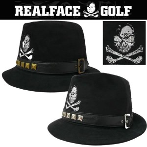 【アウトレット】リアルフェイスゴルフ スカル＆スタッズ ハット ベルベット調素材 70116 REAL FACE GOLF 【新品】 帽子 キャップ 