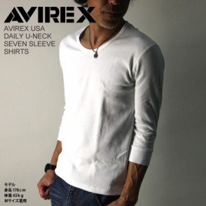 AVIREX/アビレックス/avirex/アヴィレックス・Uネック 7分袖 Tシャツ カットソー Tシャツ（6143509）