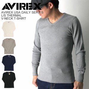 AVIREX(アビレックス) アヴィレックス デイリーシリーズ ロングスリーブ サーマル Vネック Tシャツ ロンT カットソー メンズ