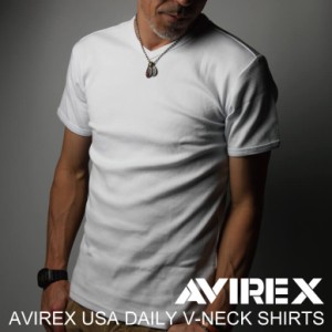 AVIREX アビレックス avirex アヴィレックス・Vネック Ｔシャツ カットソー Tシャツ メンズ レディース（6143501/617351)