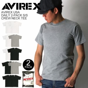 AVIREX(アビレックス) アヴィレックス デイリーシリーズ 2パック クルーネック Tシャツ カットソー 2枚組 メンズレディース