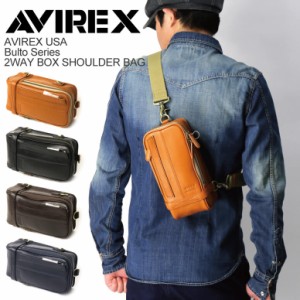 AVIREX(アビレックス) アヴィレックス ブルト シリーズ レザー 2Way ボディバッグ ショルダーバッグ メンズ レディース