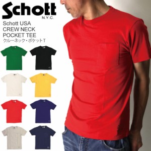 Schott(ショット) クルーネック ポケット Tシャツ カットソー メンズ レディース