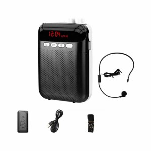 ハンズフリー拡声器スピーカー ヘッドセット 小型スピーカー ポータブル拡声器 拡声器 Bluetooth microSDカード対応 マイク付き ラジオ放