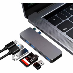 USB Type C ハブ MacBook Pro/Air 最新型 6-IN-1 USB-C ハブ 【代引き不可】