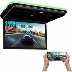 フリップダウンモニター 19.5インチ Android リアモニター 1600*900 IPSスクリーン アンドロイド 薄型 車載モニター HDMI入力 RCA入力 ス