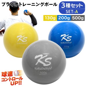 KaRaDaStyle プライオボール 3種セット 野球 球速アップ トレーニングボール 投手 プアボール サンドボール 練習 ウエイトボール 重いボ