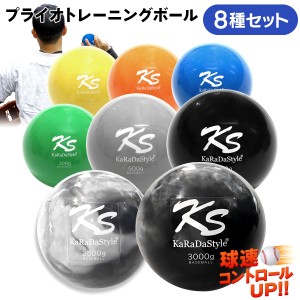KaRaDaStyle プライオボール 8種セット 野球 球速アップ トレーニングボール 投手 プアボール サンドボール 練習 ウエイトボール 重いボ