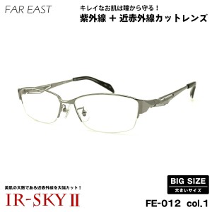 大きいサイズ 美肌ケア ダテメガネ FE-012 col.1 57mm ファーイースト FAR EAST UVカット 近赤外線カット 伊達 BIG 大きい顔