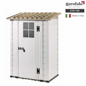 物置 小型 屋外 おしゃれ イタリア製 物置 物置小屋 小型 スリム DIY キット 倉庫 庭 収納庫 トスカーナエヴォ100 W1225mm garofalo ガロ