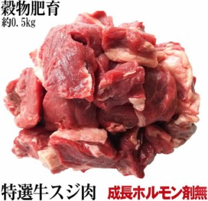 牛スジ肉 　約500g　安心安全成長ホルモン剤未使用の穀物肥育牛　サーロイン　ランプ等使用　※赤身重視！