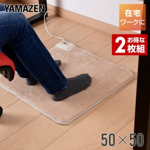 ホットカーペット ミニマット 50×50cm 2枚組  YMM-W502*2  ホットマット 節電 ミニ ホットカーペット 電気カーペット 一人用 1人用 足温