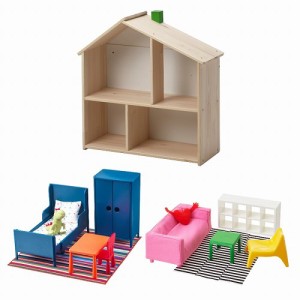 【セット商品】IKEA イケア 人形遊びミニチュア家具３点セット cs008 FLISAT フリサット HUSET フーセット