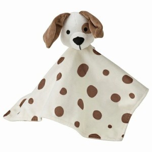 IKEA イケア ブランケット ソフトトイ ぬいぐるみ付き 子犬形 ホワイト ブラウン 30x30cm m40526393 DROMSLOTT ドロームスロット