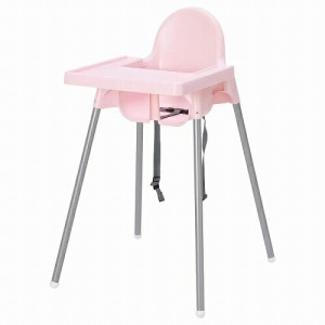 IKEA イケア ハイチェア トレイ付き ピンク シルバーカラー z49275639 ANTILOP アンティロープ