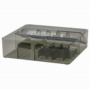 IKEA イケア ボックス 仕切り付き グレー 32x31x9cm m60562120 VISSLAAN ヴィッスラオン 