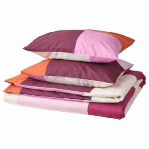 IKEA イケア 掛け布団カバー 枕カバー ( 枕カバー2枚 ) ピンク ダブル 200x200 50x60cm m20558281 BRUNKRISSLA ブルーンクリスラ 