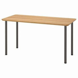 【セット商品】IKEA イケア デスク 竹 ダークグレー 140x65cm big39417700 ANFALLARE アンファラレ ADILS オディリス