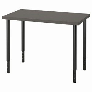 【セット商品】IKEA イケア デスク ダークグレー ブラック 100x60cm big89416114 LINNMON リンモン OLOV オーロヴ