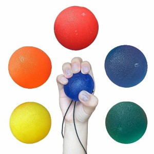 Star Clair 握力ボール 硬さレベル5種セット 調節可能ファスナー付き リハビリゴムボール 握力トレーニングハンドエクササイズ指グリップ