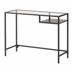 IKEA イケア ラップトップテーブル ガラス ブラックブラウン 黒 茶 100x36cm a60221353 VITTSJO ヴィットショー