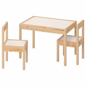 IKEA イケア 子供用テーブル チェア2脚付 ホワイト 白 パイン材 10178413 LATT レット キッズテーブル