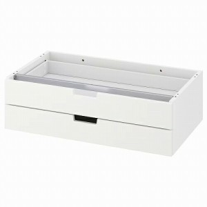 IKEA イケア モジュール式チェスト（引き出し×2） ホワイト 80x23cm m10471622 NORDLI ノールドリ