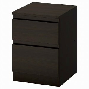 IKEA イケア チェスト（引き出し×2） ブラックブラウン 35x49cm m30355706 KULLEN クレン