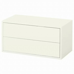 IKEA イケア キャビネット（引き出し×2） ホワイト 70x35x35cm m60333949 EKET エーケト
