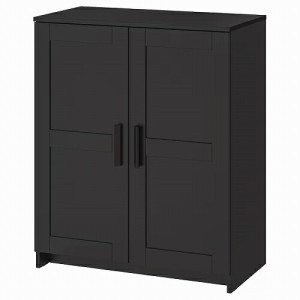 IKEA イケア キャビネット 扉付 ブラック 78x95cm m20351860 BRIMNES ブリムネス