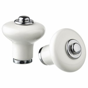 IKEA イケア ノブ  オフホワイト  クロムメッキ  23mm 2ピース m20553679 KLINGSTORP クリングストルプ 