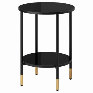 IKEA イケア サイドテーブル ブラック ガラス ブラック 45cm m90537186 ASPEROD エスペロード 