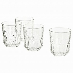 IKEA イケア グラス コップ  クリアガラス 模様入り 270ml 4ピース n20472904 SALLSKAPLIG サルスカプリグ