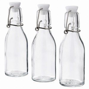 IKEA イケア ボトル ふた付き クリアガラス 150ml 3ピース n30476336 KORKEN コルケン